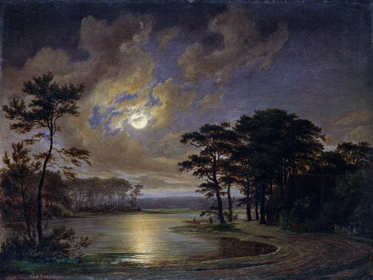 Holštýnské moře - Měsíční svit, 1847 od Johann Georg Haeselich