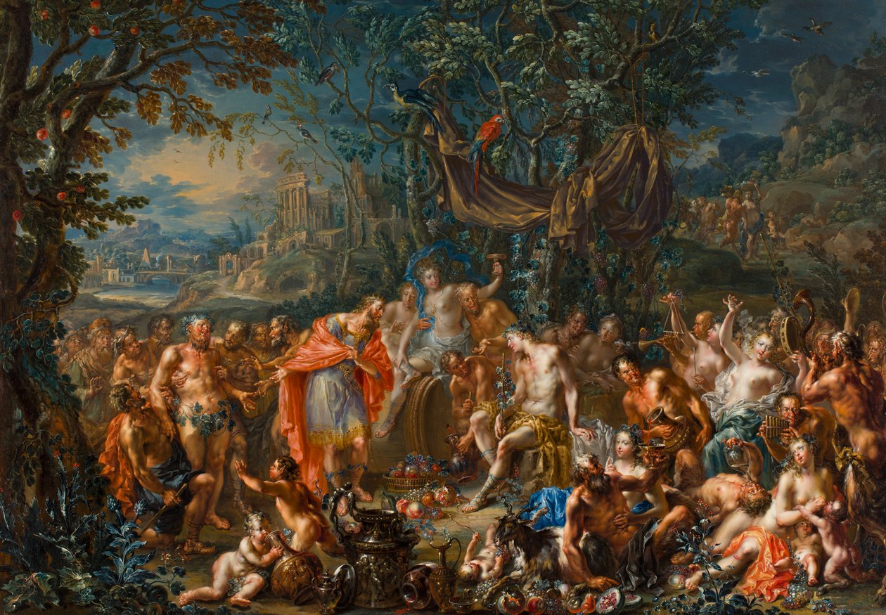Bakchus a král Midas od Johann Georg Platzer