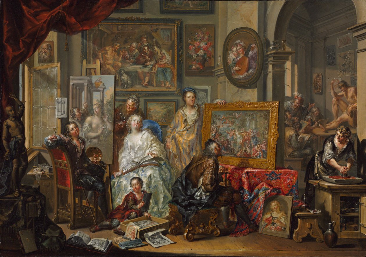Malířův ateliér od Johann Georg Platzer