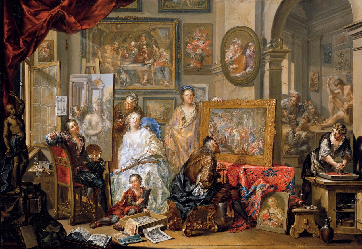 Ateliér malíře od Johann Georg Platzer