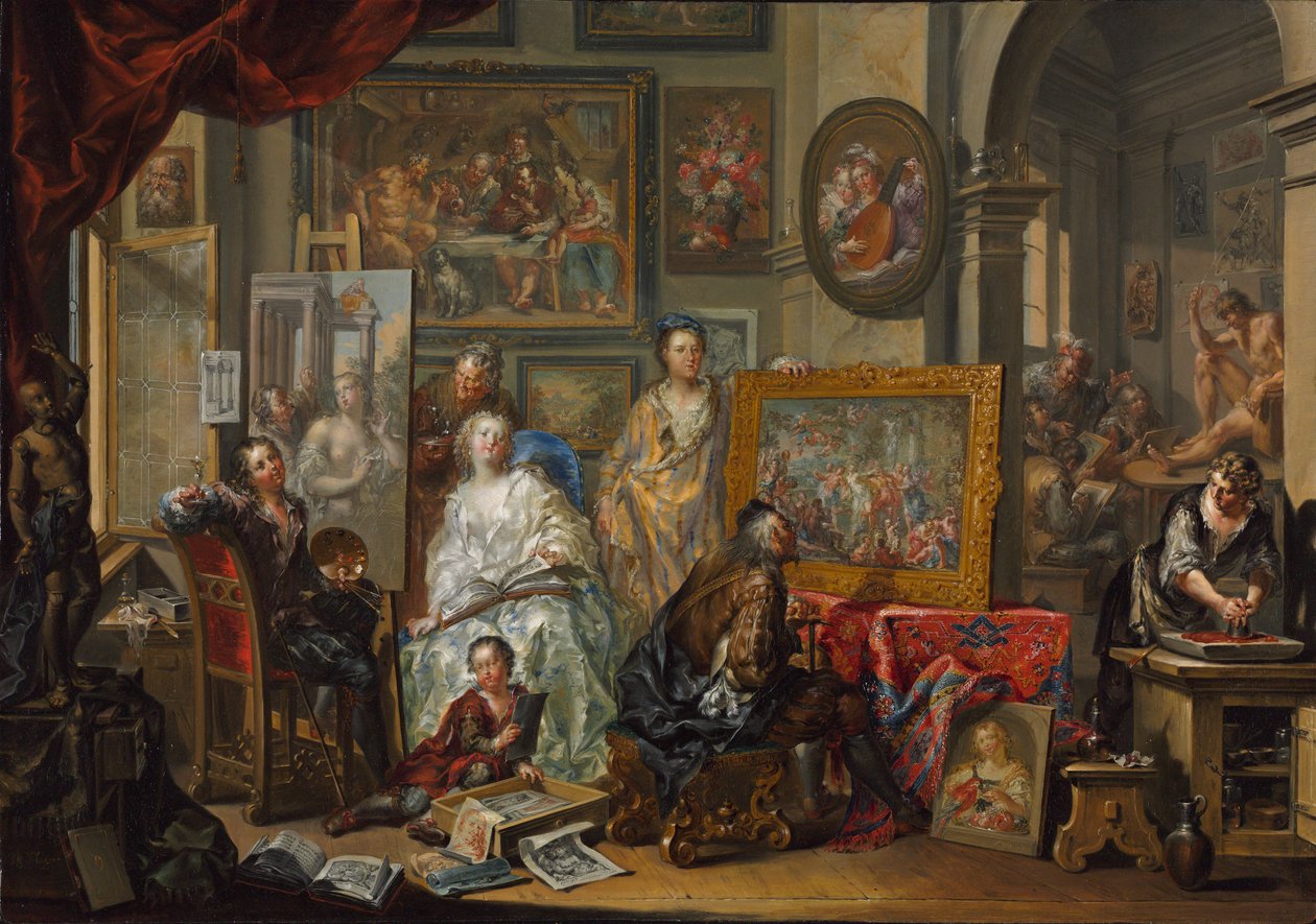 Umělcovo studio od Johann Georg Platzer