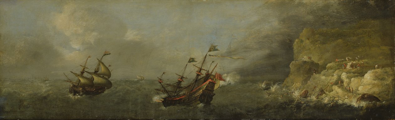 Přímořská krajina (olej na dubovém panelu) od Johann Georg Stuhr