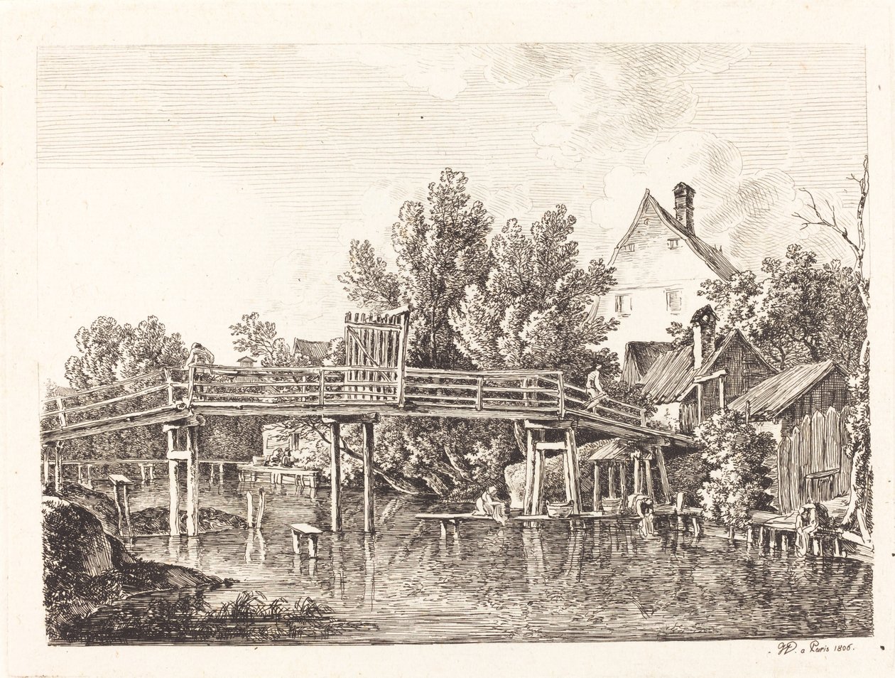 Malá lávka Isar, 1806. od Johann Georg von Dillis
