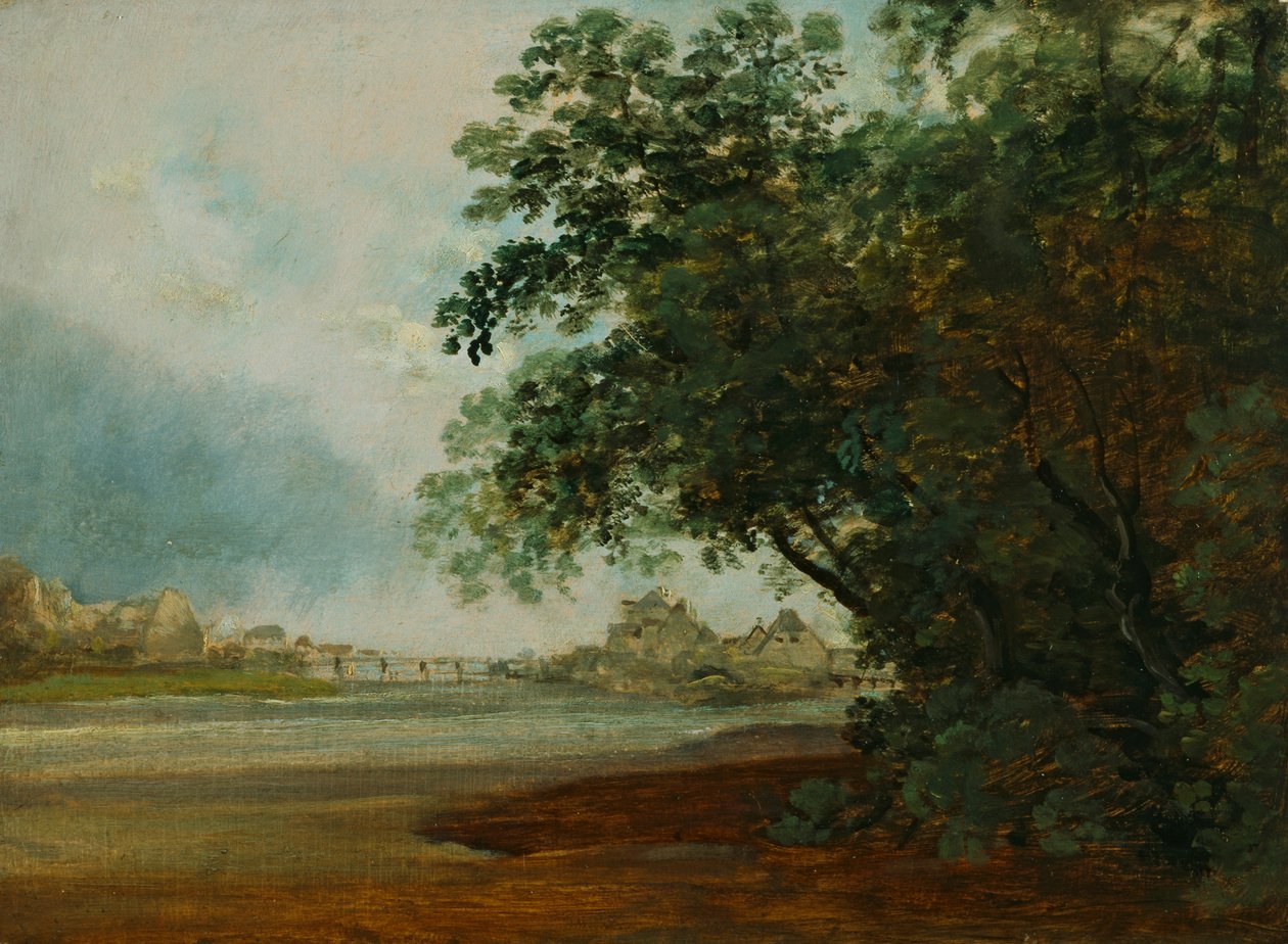 Isar mit Praterinsel od Johann Georg von Dillis