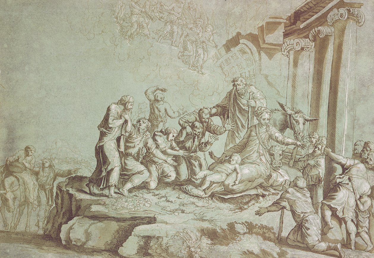 Klanění pastýřů od Johann Gottlieb Prestel