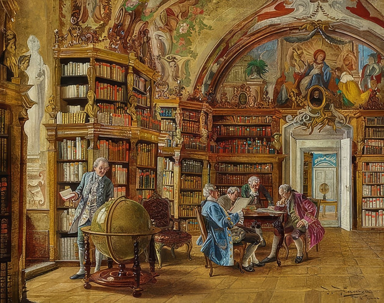 V knihovně od Johann Hamza