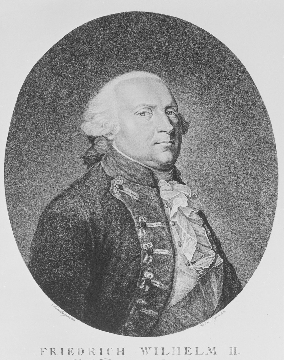 Friedrich Wilhelm II z Pruska od Johann Heinrich Schroder