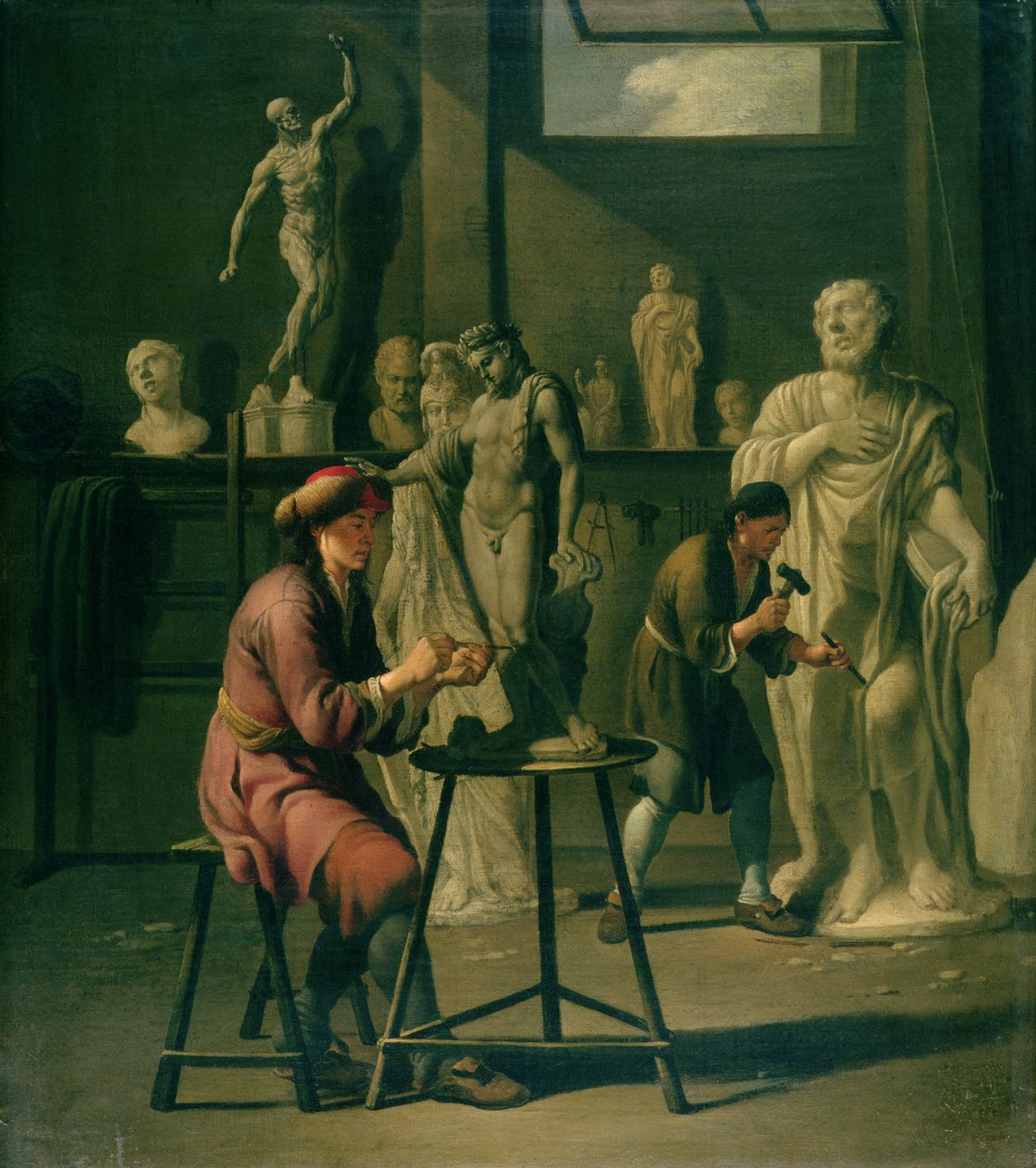 Interiér ateliéru sochařů od Johann Heiss