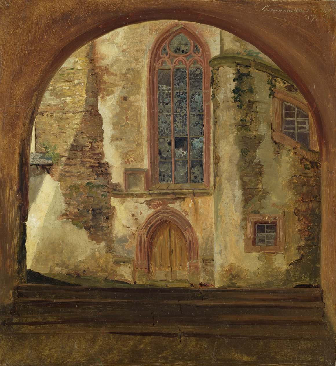 Detail hradu Rochsburg v Sasku od Johann Herman Carmiencke