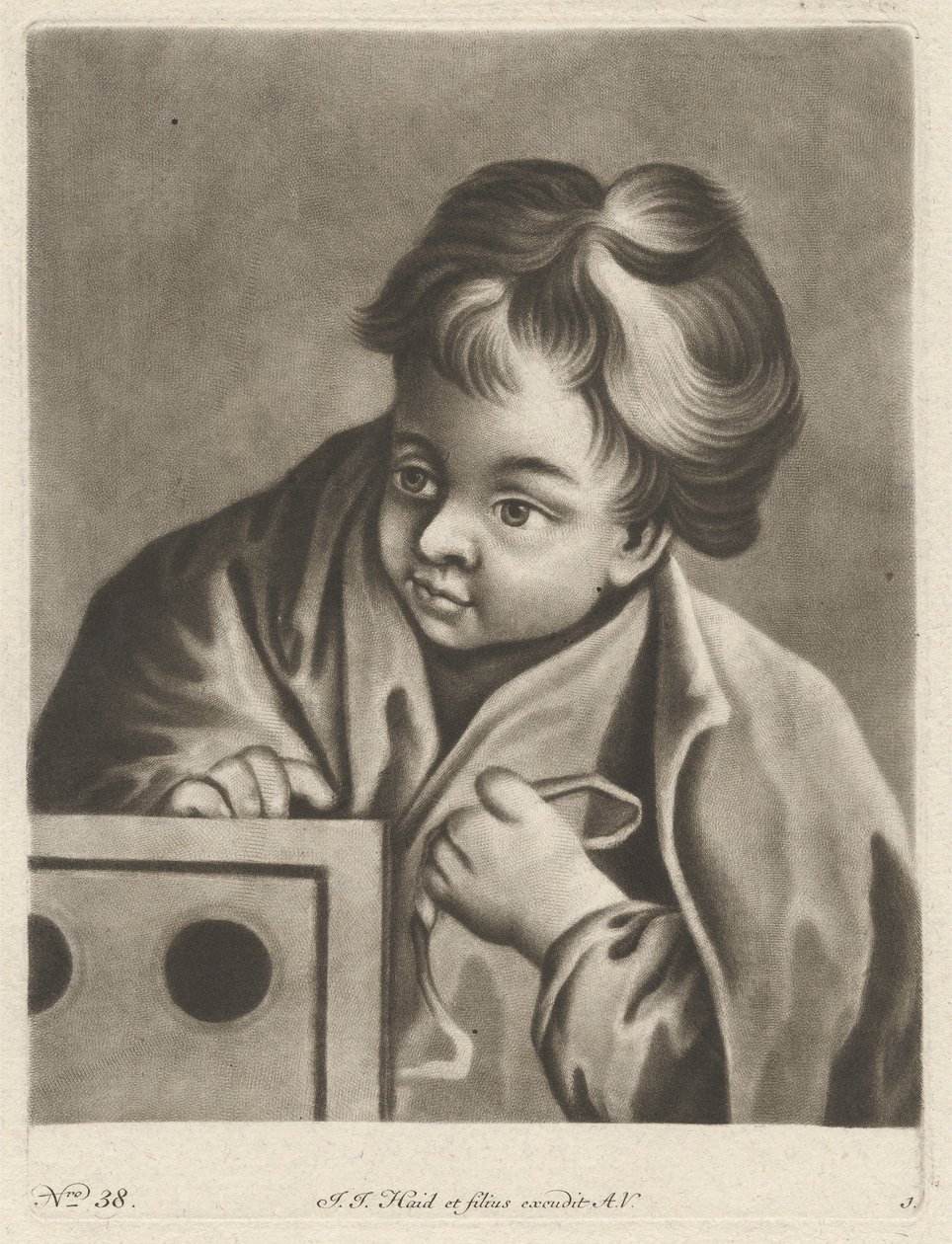 Chlapec s krabicí od Johann Jacobus Haid
