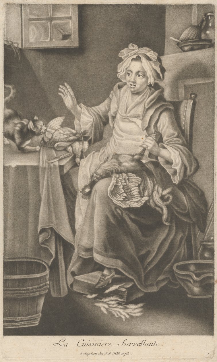 Dohlížející kuchař od Johann Jacobus Haid