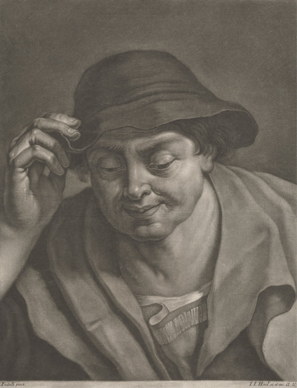 Muž na sobě klobouk od Johann Jacobus Haid
