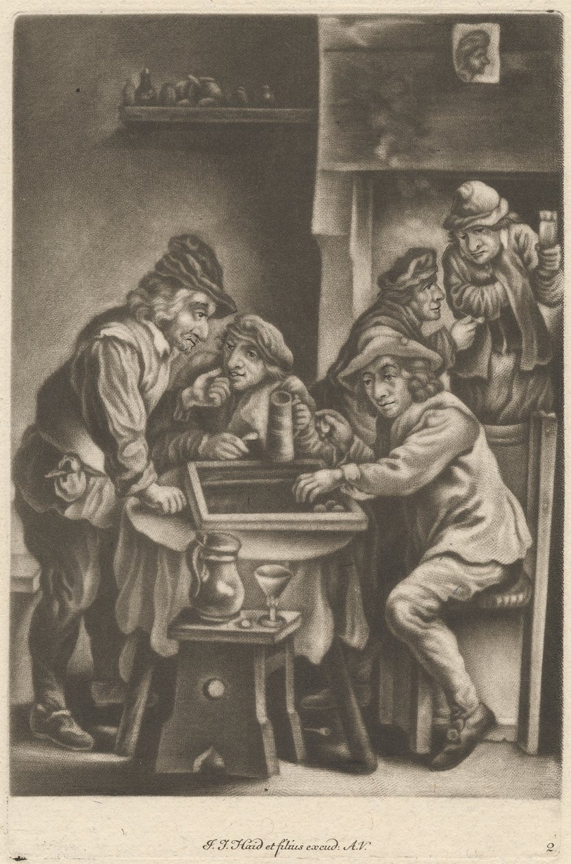 Muži Hrající Backgammon od Johann Jacobus Haid