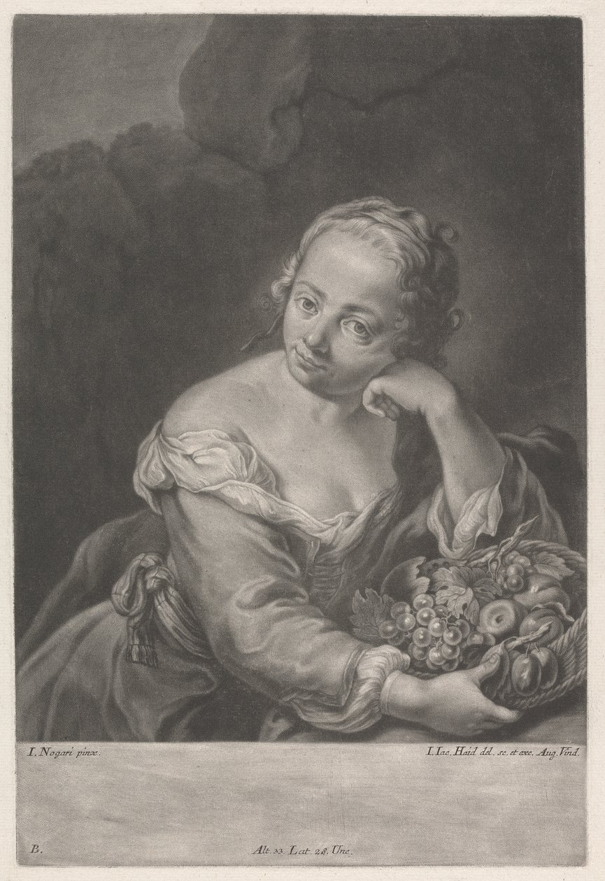 Žena s košíkem ovoce od Johann Jacobus Haid
