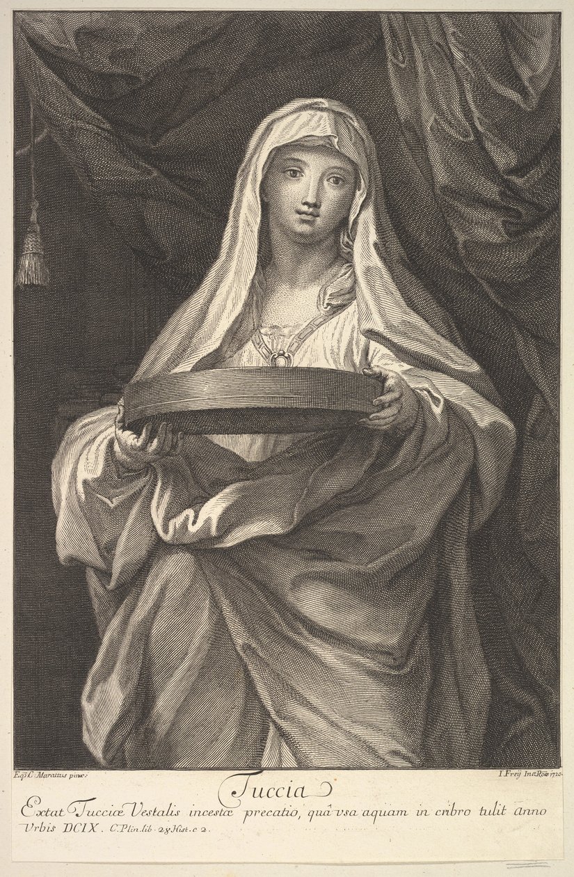 Tuccia, 1720. od Johann Jakob Frey the Elder