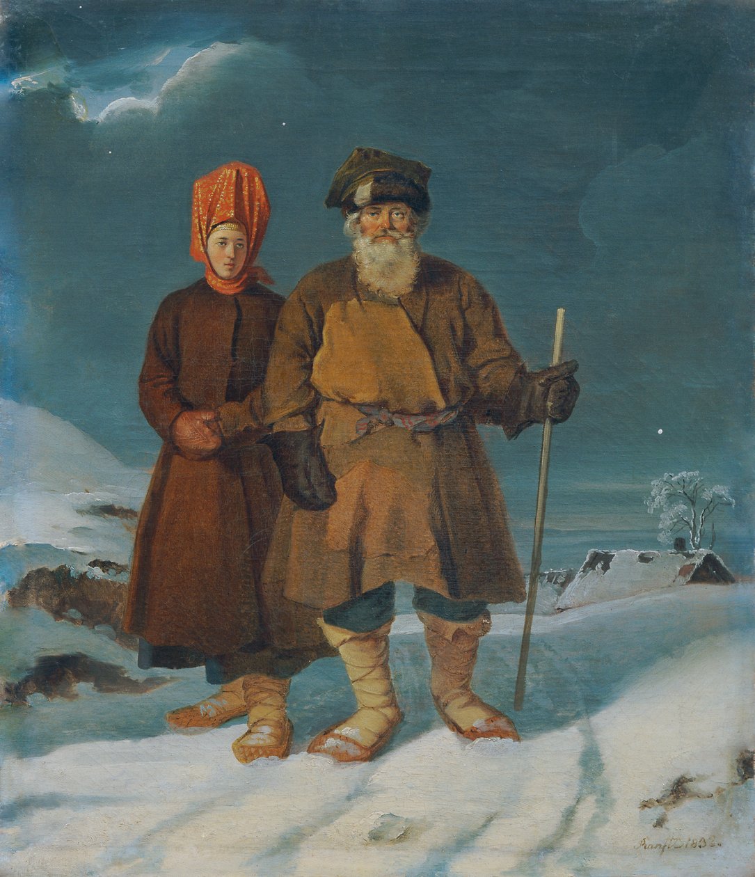 Ruský selský pár od Johann Matthias Ranftl