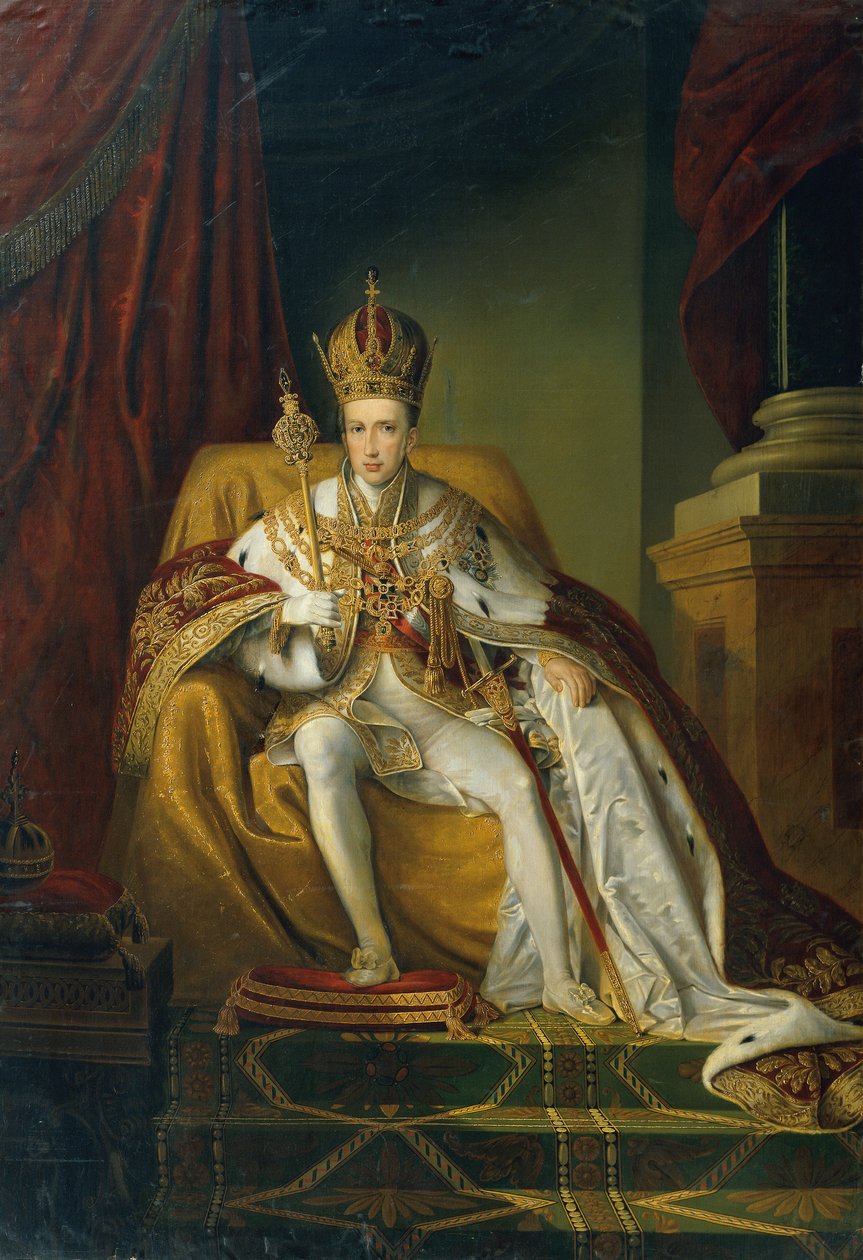Císař Ferdinand I. v korunovačních klenotech od Johann Nepomuk Ender