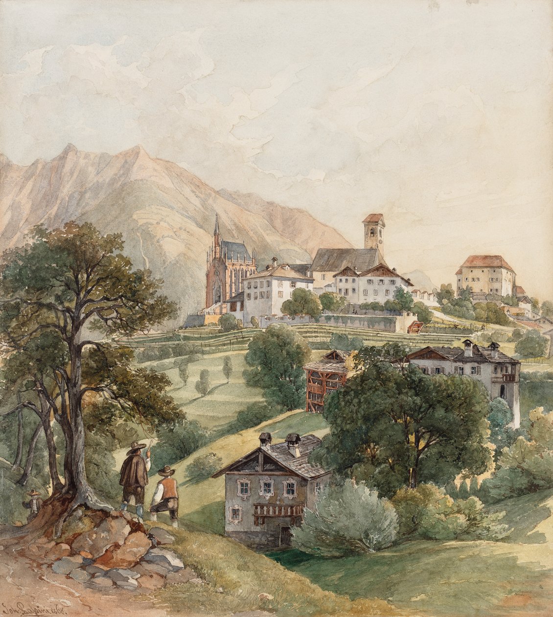 Schenna poblíž Meranu od Johann Nepomuk Passini