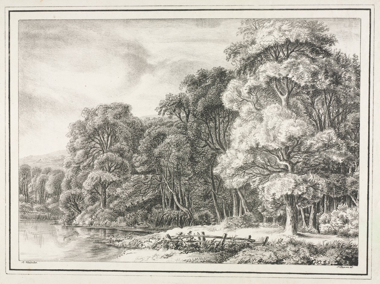 Woodland Scenery with Lake, 1811-1816. od Johann Nepomuk Strixner