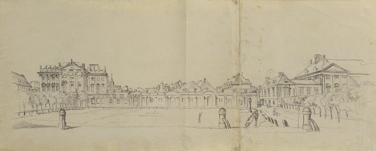 Josefstädter Glacis mit Palais Trautson od Johann Peter Krafft