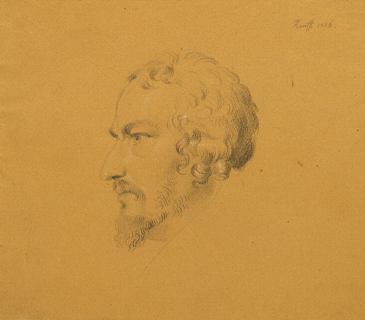 Studie vousatého muže od Johann Peter Krafft