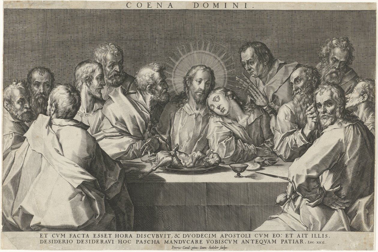 Poslední večeře Coeni domini (název na objektu) od Johann Sadeler (I)