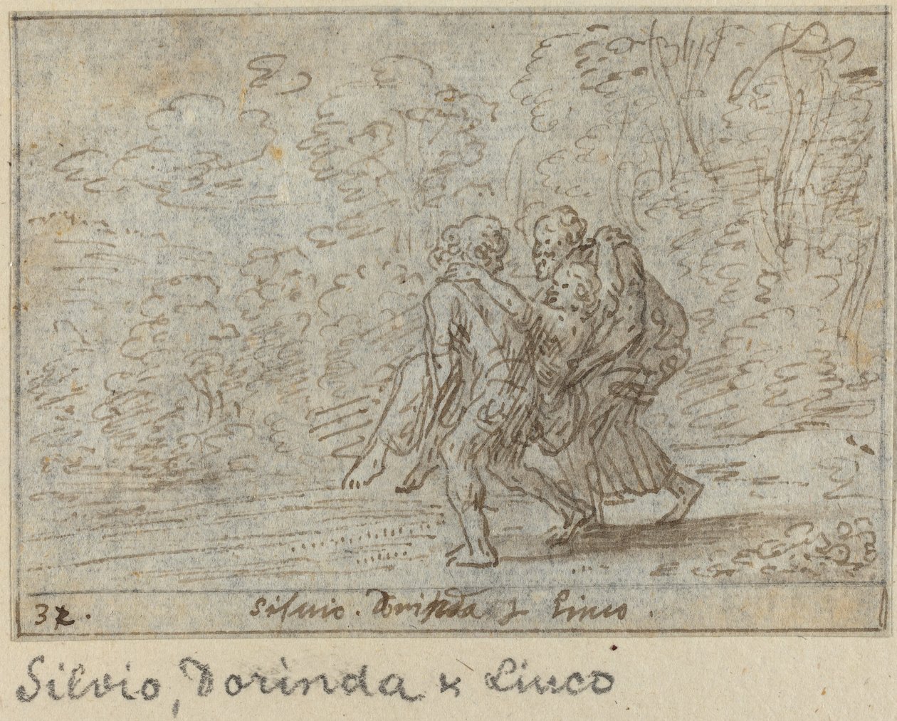 Silvio, Dorinda a Linco, 1640. od Johann Wilhelm Baur