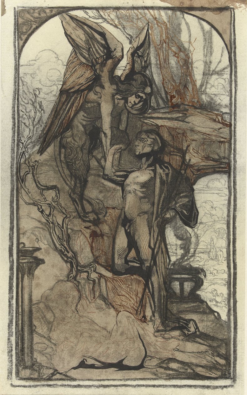Oidipus a Fénix, kresba Johannes Josephus Aarts (1881 - 1934) od Johannes Josephus Aarts