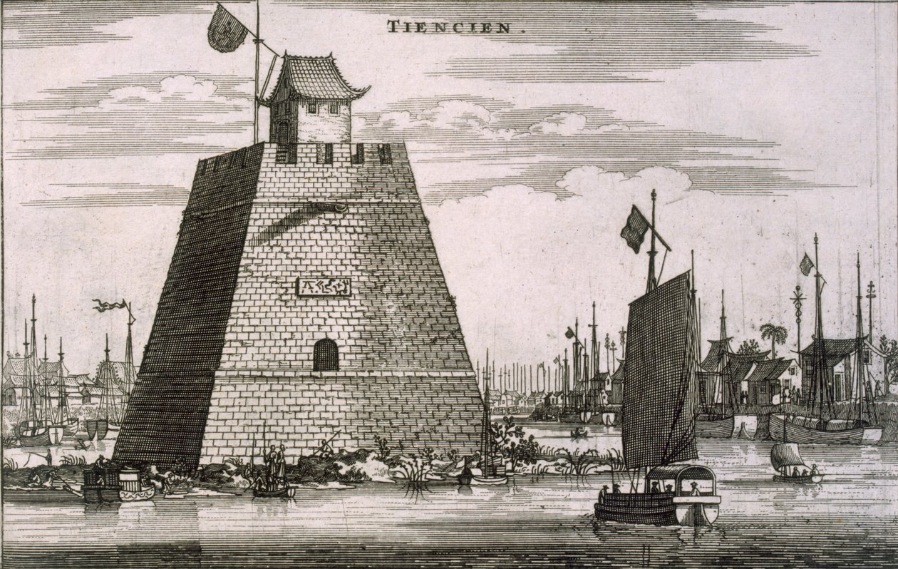 Pevnost u přístavu v Tientsinu, 1665 od Johannes Nieuhoff