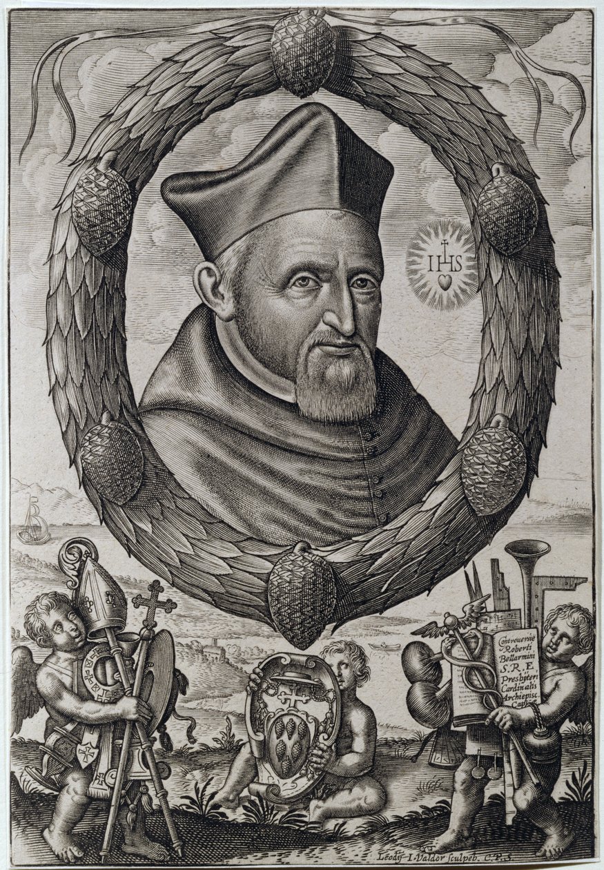 Portrét Roberta Bellarminiho (1542-1621), kardinála arcibiskupa z Capuy od Johannes Valdor