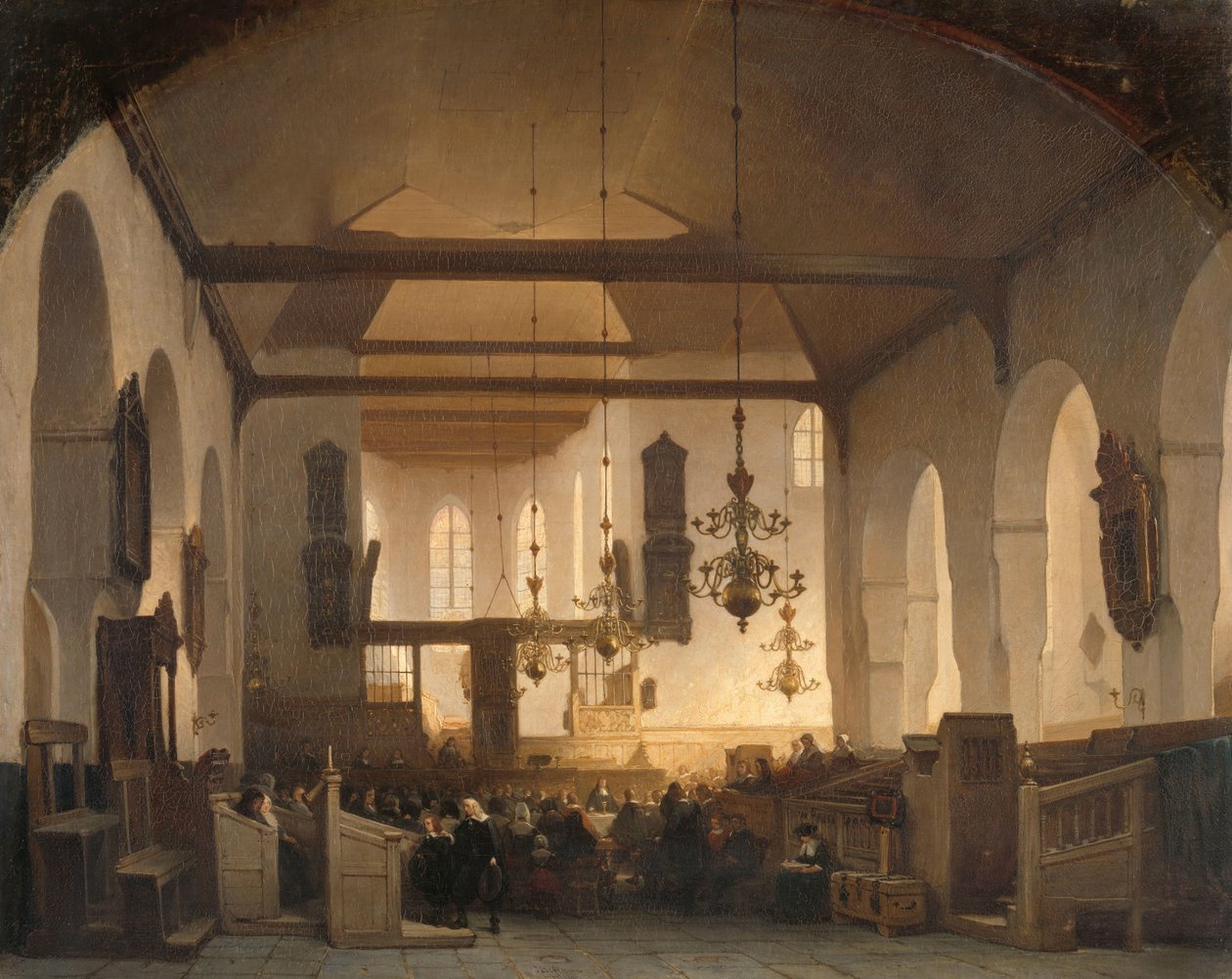 Služba v Geertekerk, Utrecht od Johannes Bosboom