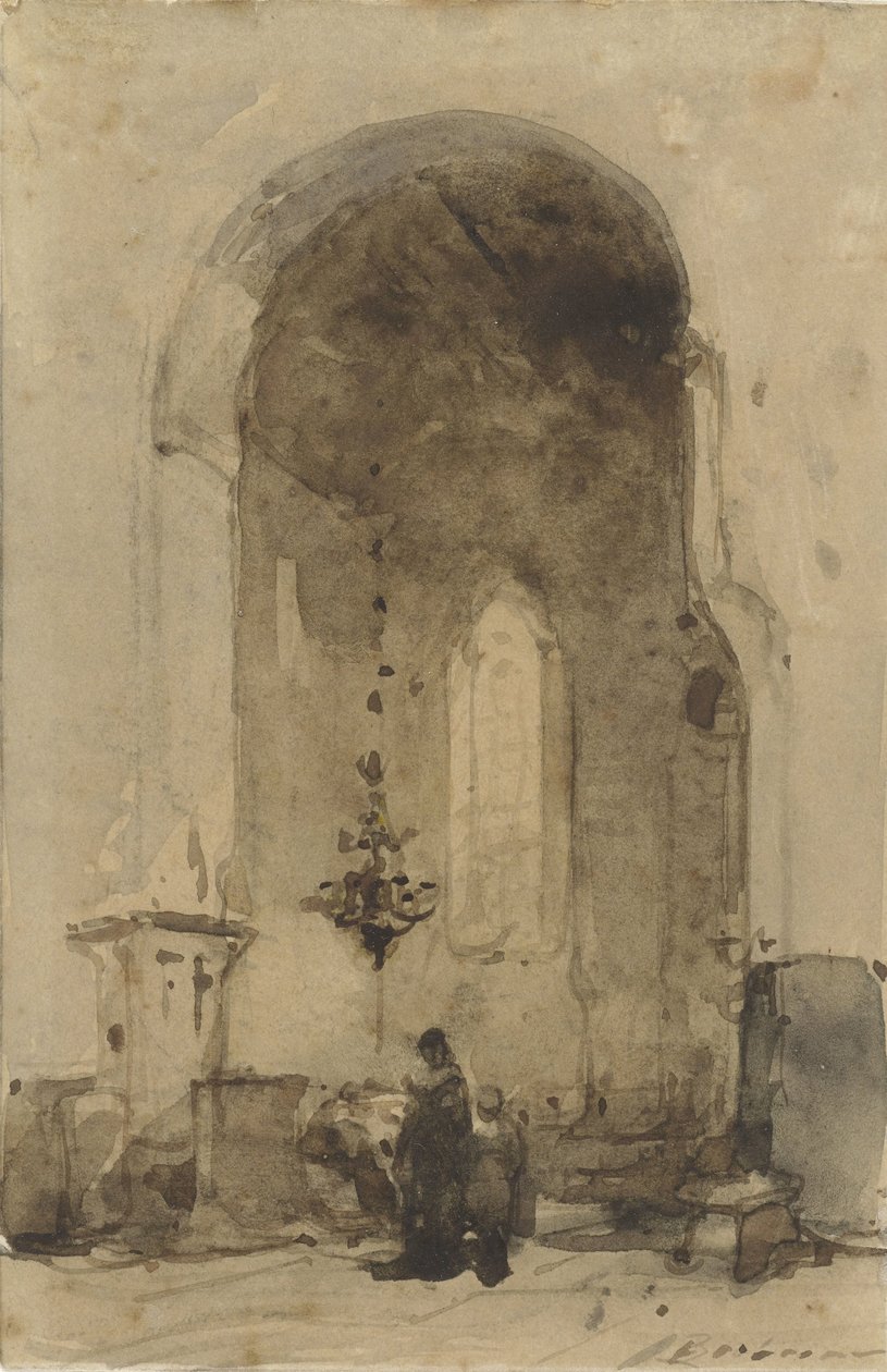 Interiér Geertekerk v Utrechtu od Johannes Bosboom