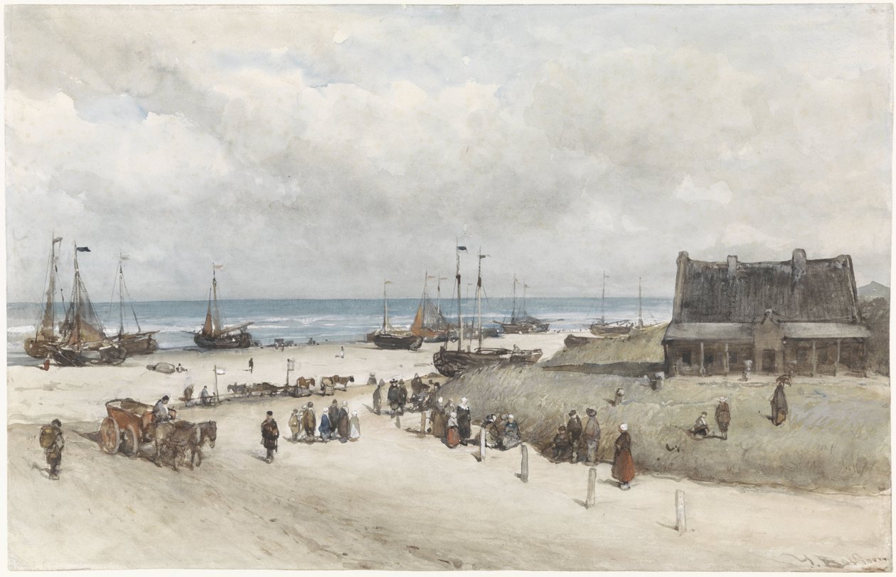 Pláž v Scheveningenu Pláž Scheveningen od Johannes Bosboom