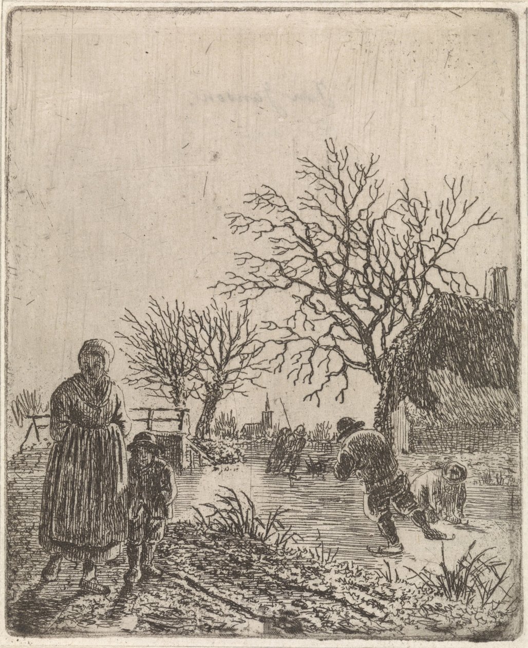 Krajina s bruslaři od Johannes Christiaan Janson