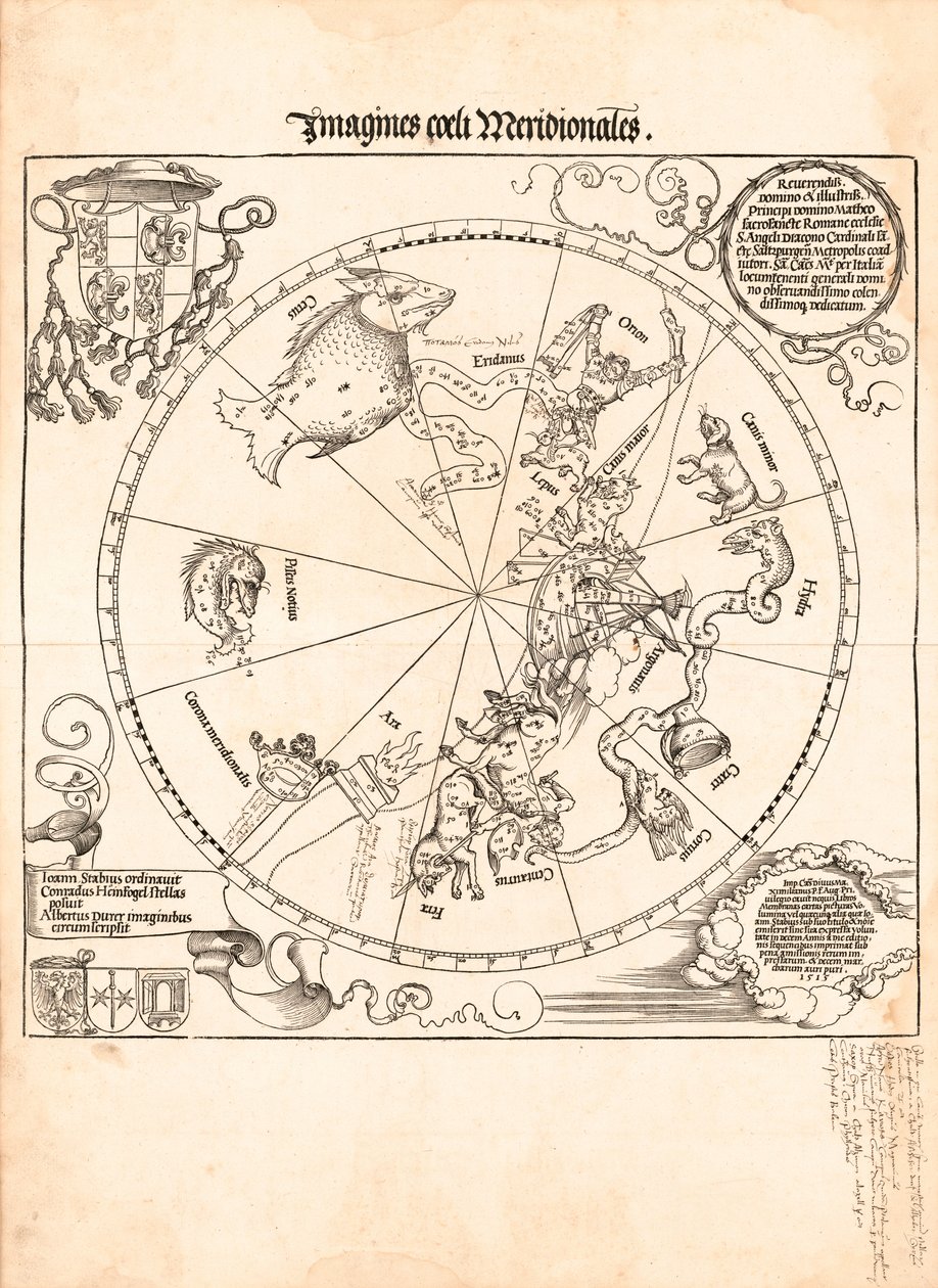 Obrázky jižní oblohy od Johannes; Dürer Stabius