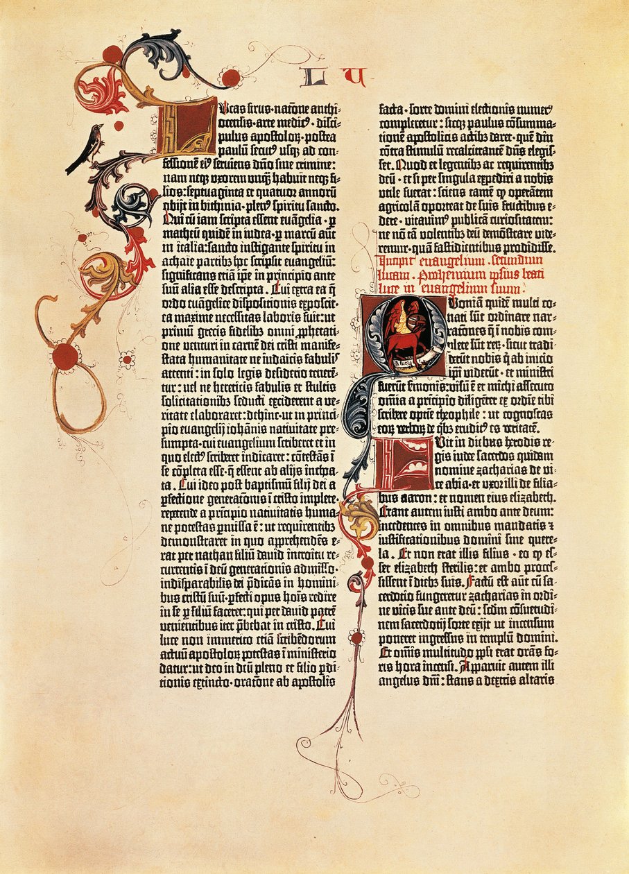 Biblická stránka Mazarin (B42) od Johannes Gutenberg