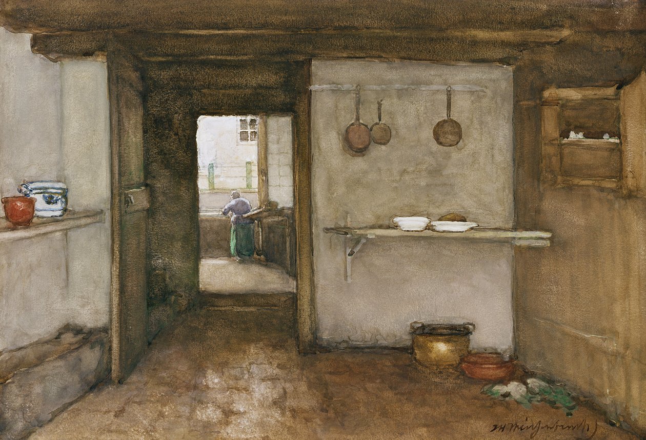 Interiér kuchyně, cca 1899 od Johannes Hendrik Weissenbruch