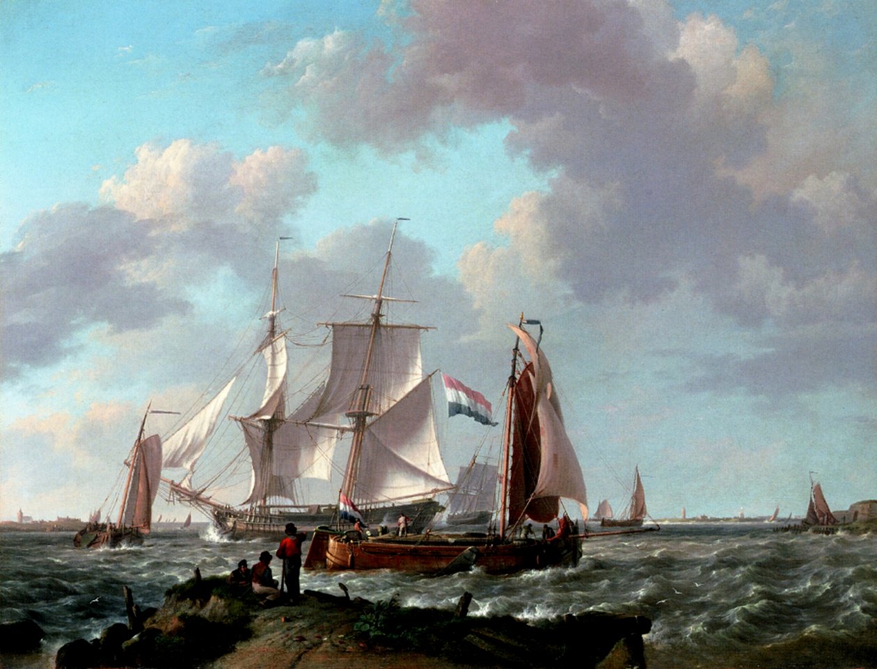 Lodě poblíž pobřeží, 1831 od Johannes Hermann Barend Koekkoek