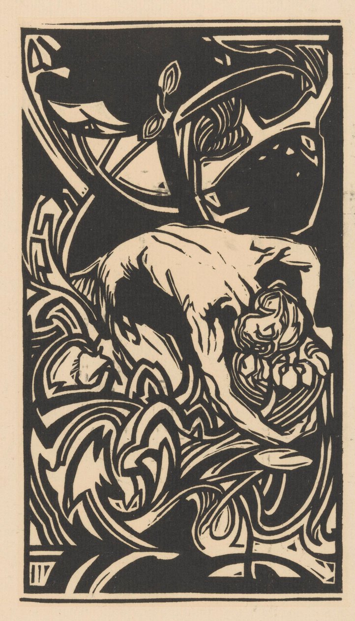 Klečící postava mezi rostlinami od Johannes Josephus Aarts
