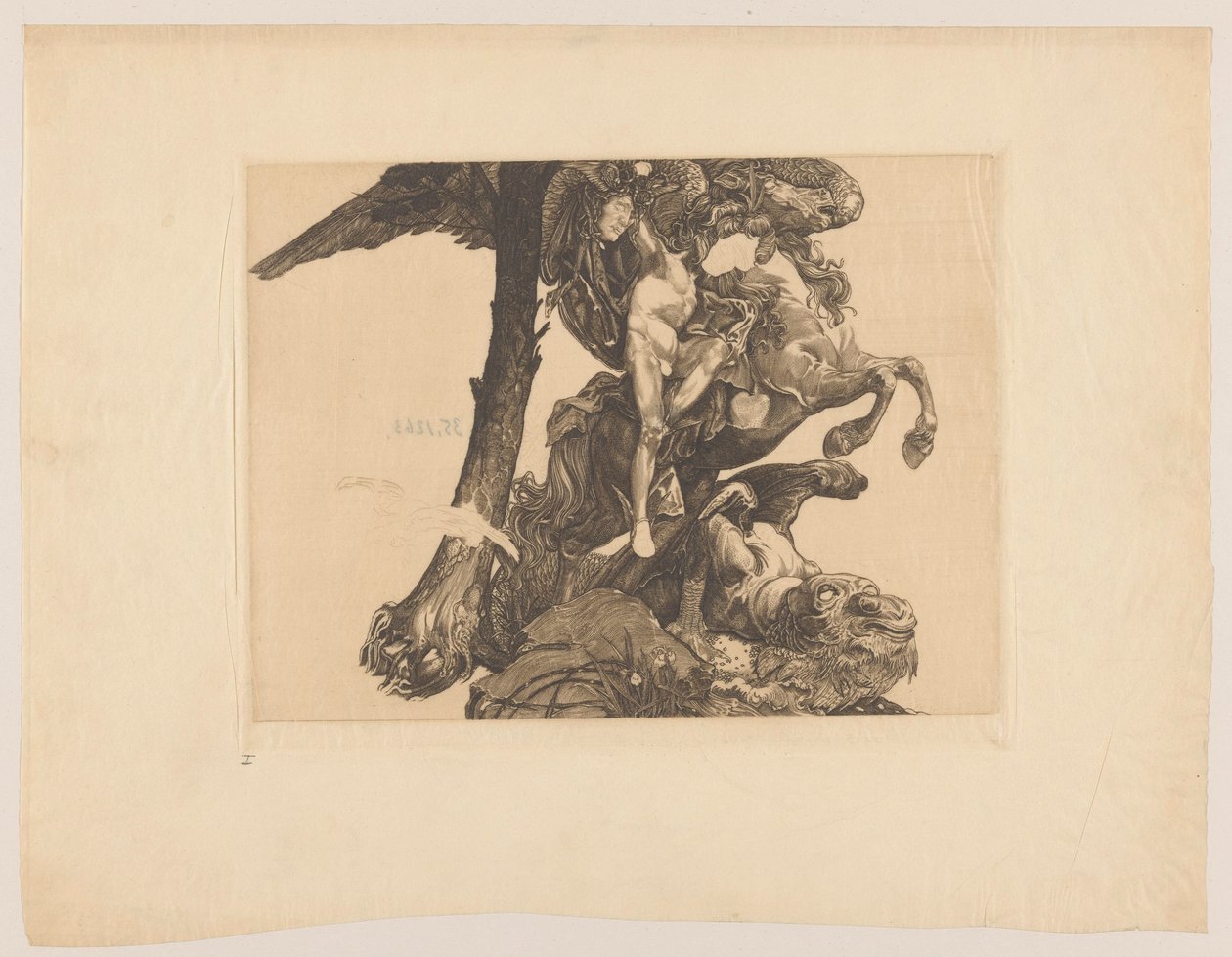 Perseus a mořská příšera od Johannes Josephus Aarts