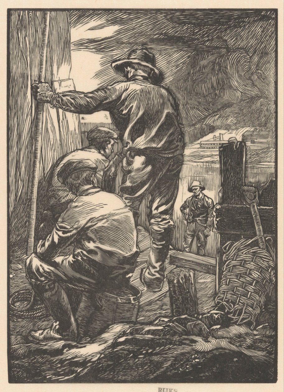 Čtyři dělníci u vody od Johannes Josephus Aarts