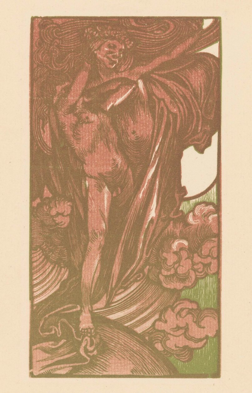 Žena a chlapec v oblacích od Johannes Josephus Aarts