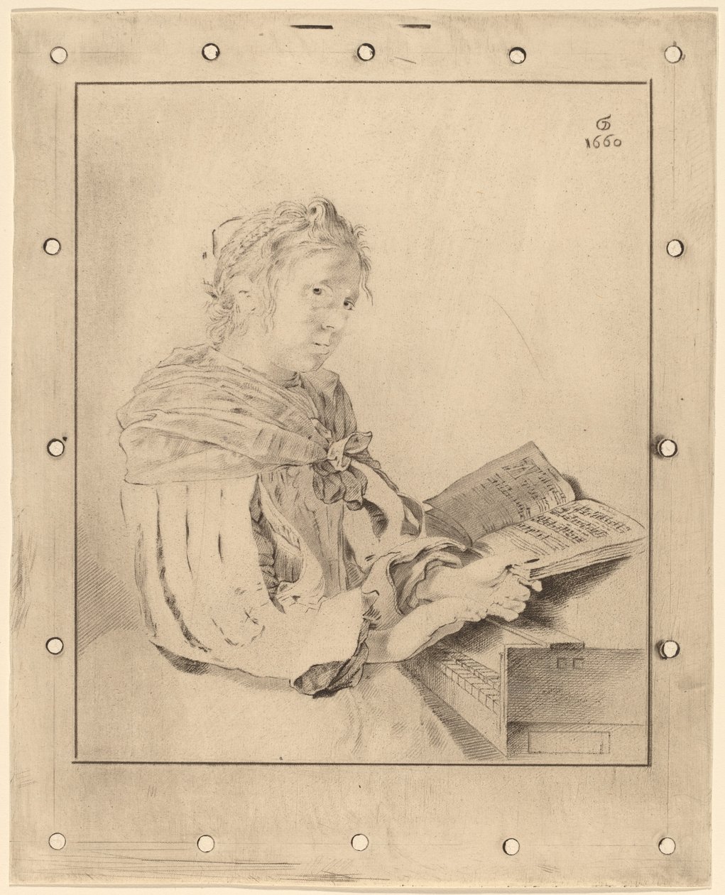 Mladá dívka u klávesnice, 1767. od Johannes Kornlein