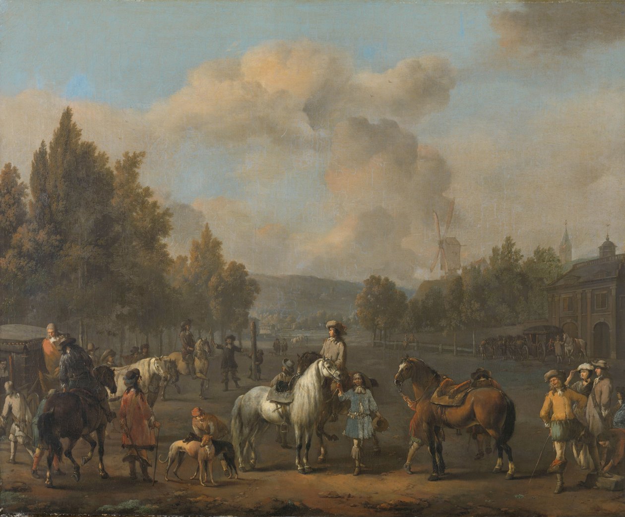 Jezdecká škola od Johannes Lingelbach
