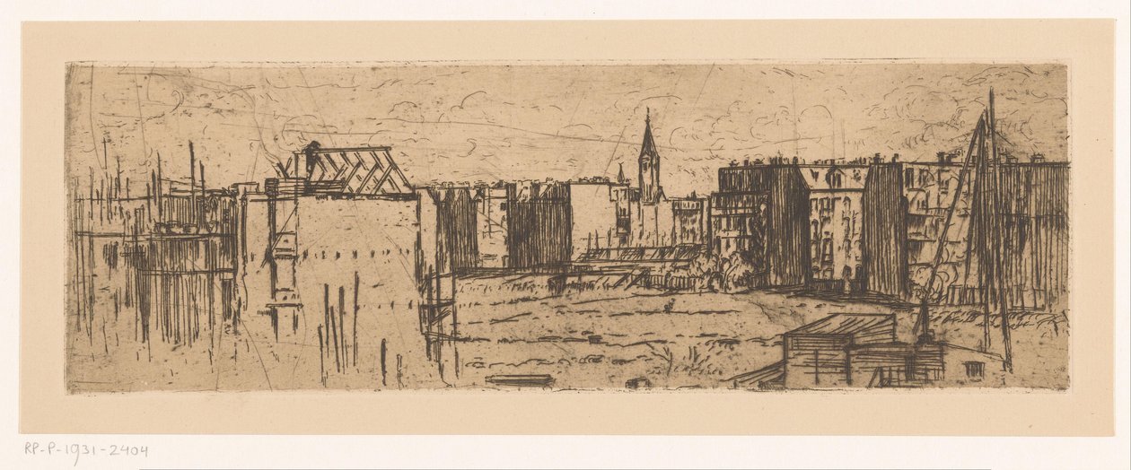 Pohled na Amsterdam s domy ve výstavbě od Johannes Löhr
