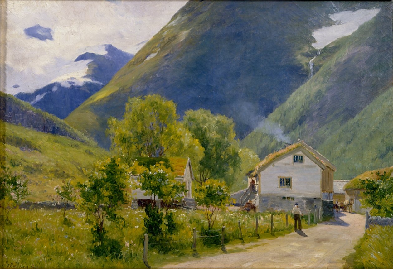 Oie, Nordangsdal (olej na plátně) od Johannes Martin Grimelund