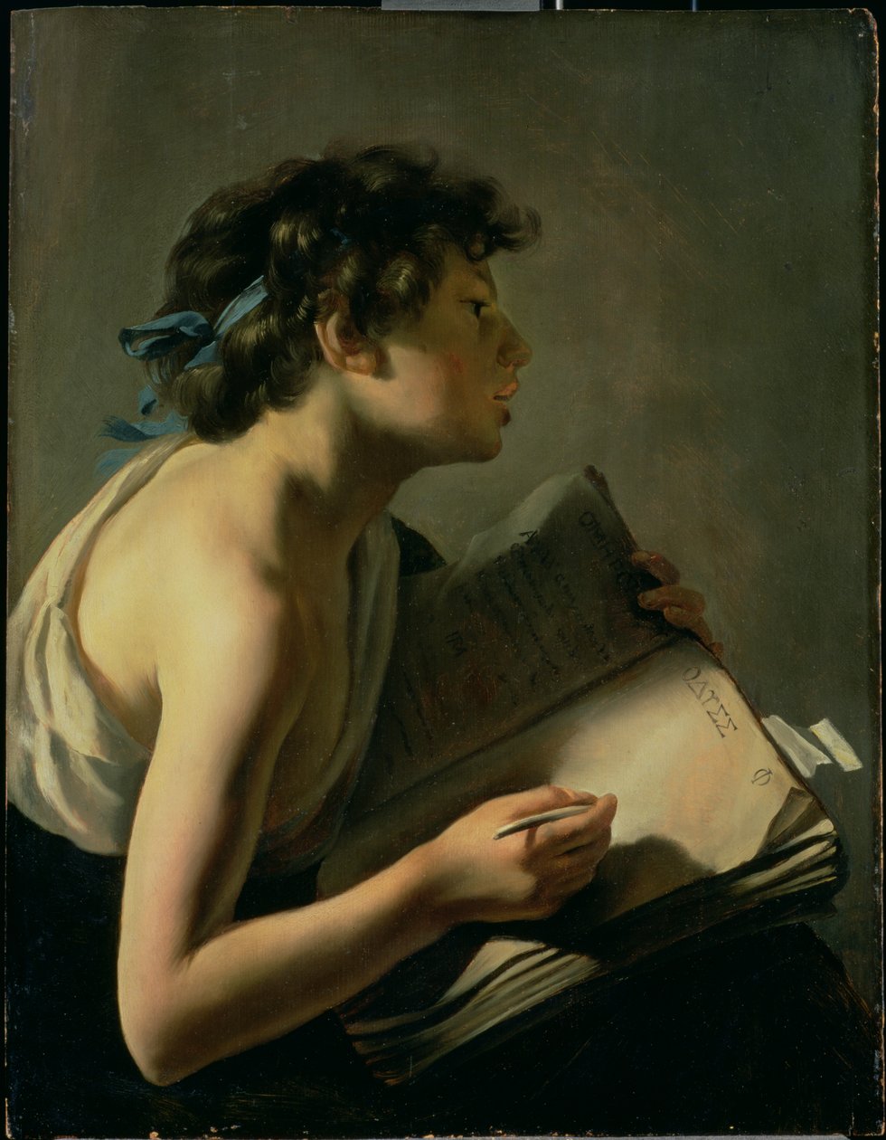 Mladý básník (Mládež přepisující Homera) od Johannes Moreelse