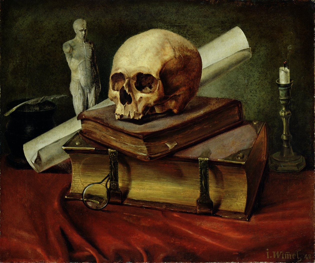 Vanitas, Zátiší, 1842 od Johannes Wimmel