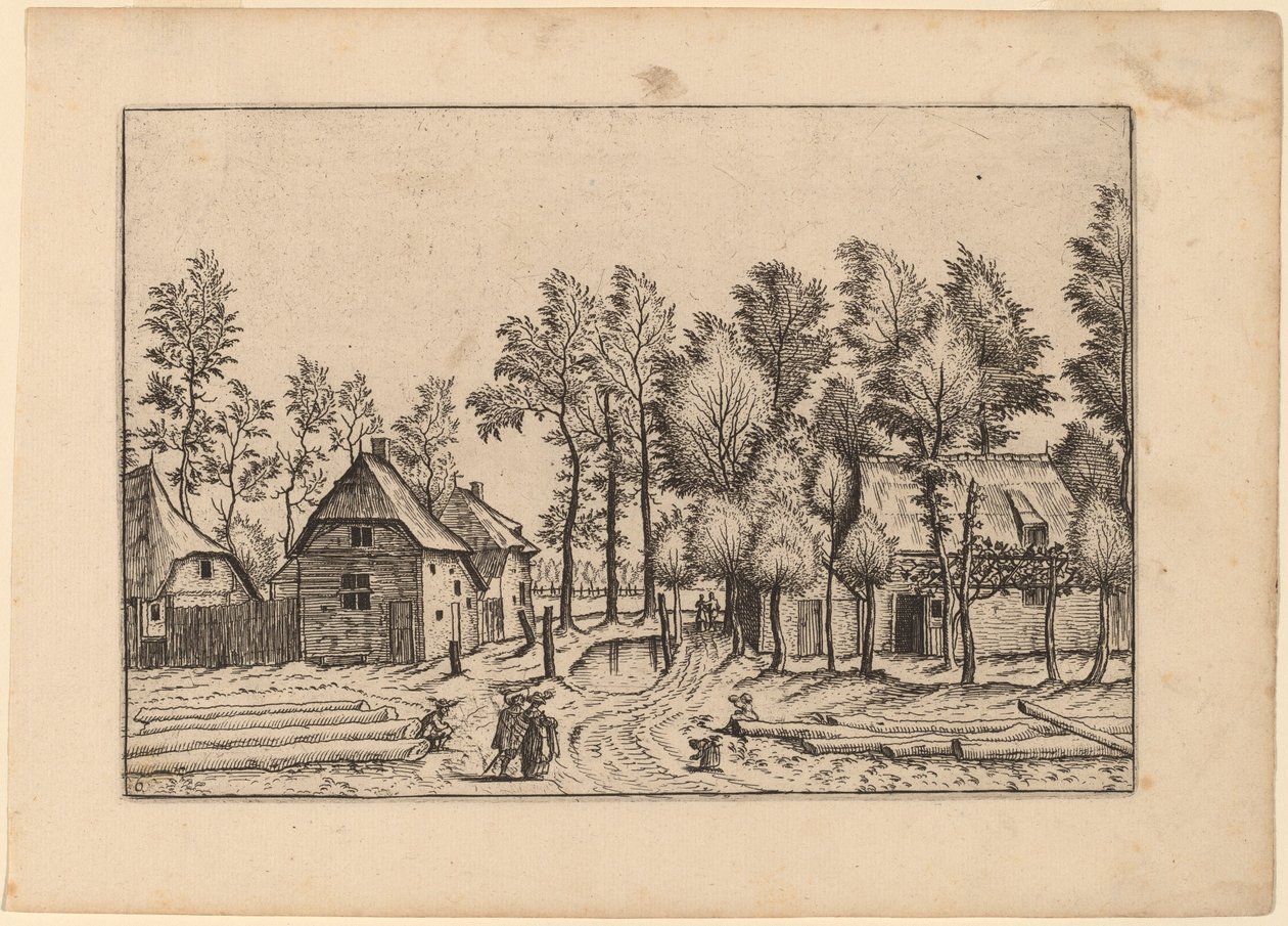 Vesnická ulice od Johannes van Doetechum, the Elder and Lucas