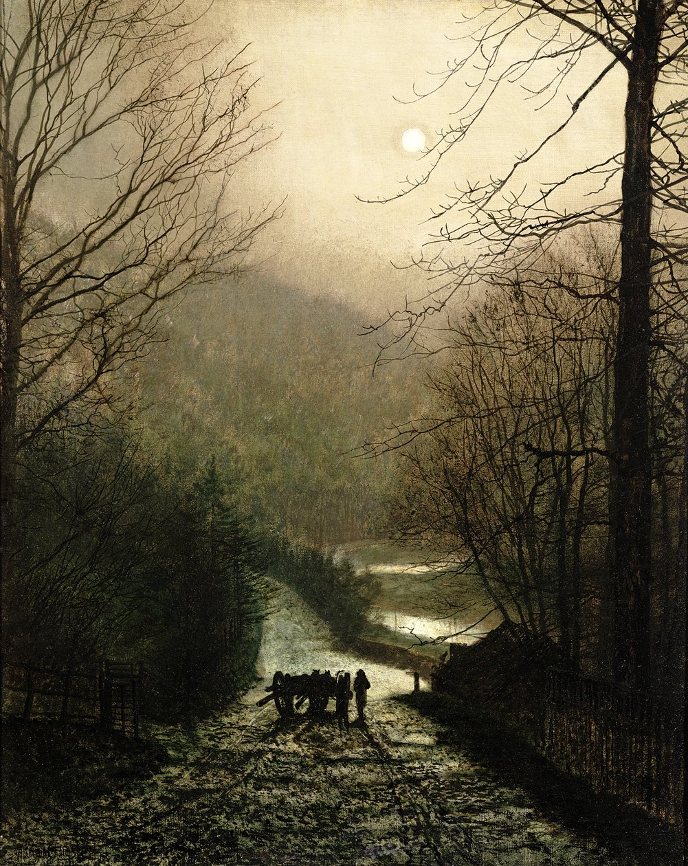 Dřevěný vůz od John Atkinson Grimshaw